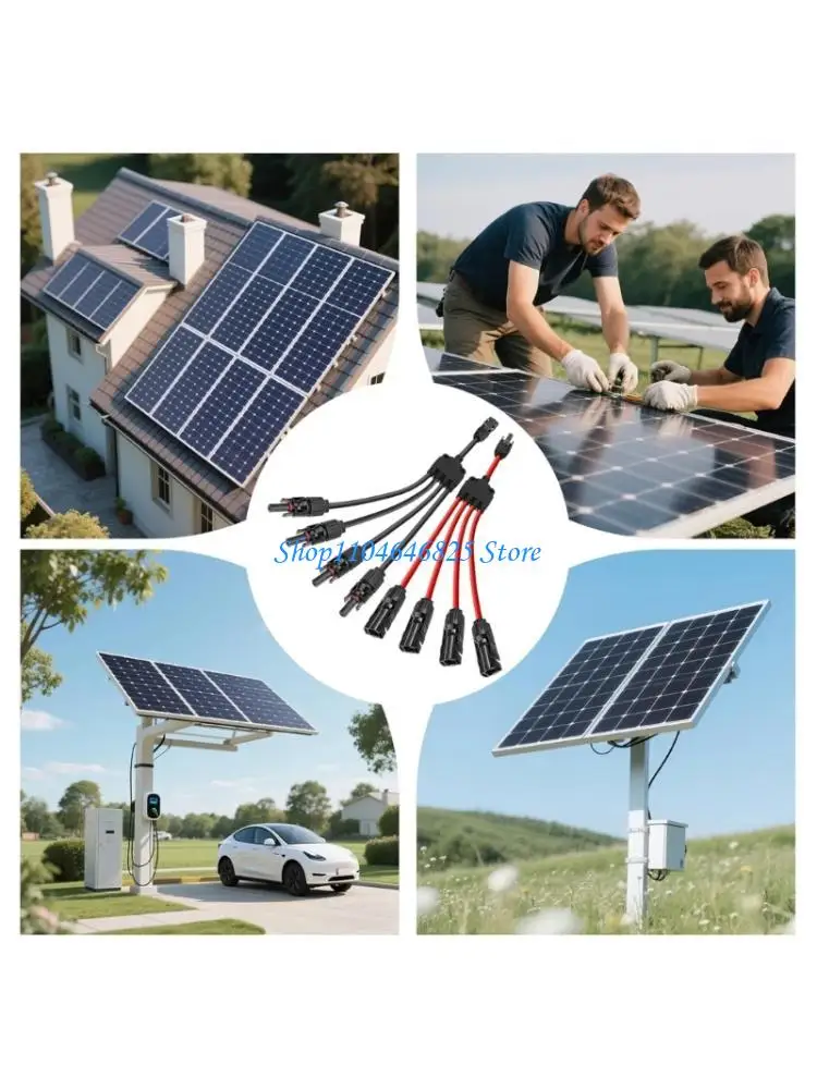 

30A 1000V Photovoltaic Solar Connector Y Type 1 To 4 Adapters For Parallel Panel Connection Easy to Installation