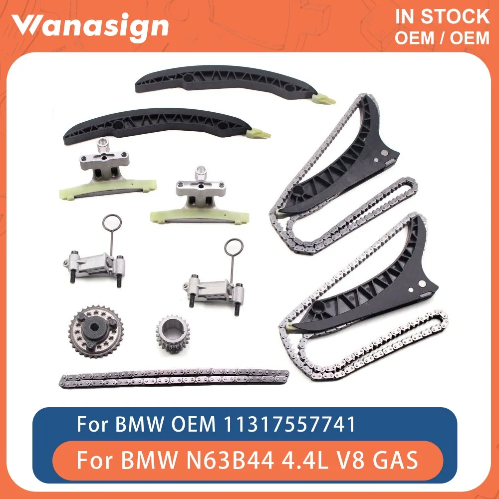 

Engine Timing Chain Kit Fit 4.4 L For BMW X5 X6 550i 650i 750i N63 S63 N63B44A S63B44A 4.4L V8 GAS 08-14 ​11317557741