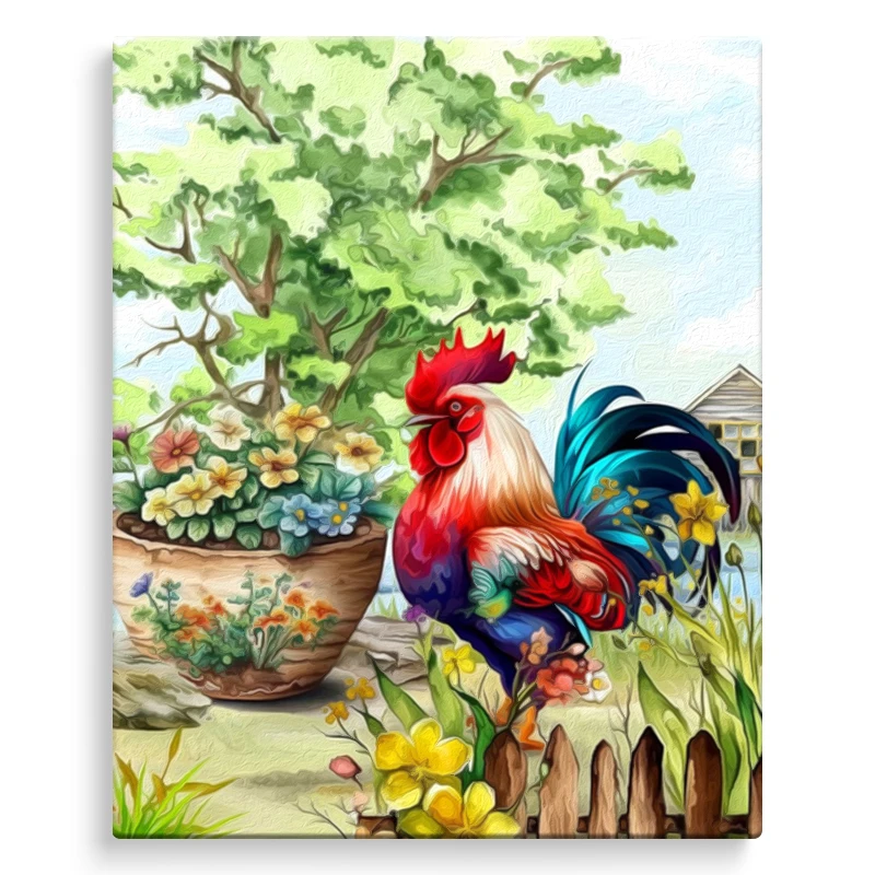 

SDOYUNO Painting By Number Handwork Animals Chicken Adults Art Supplies Painting Calligraphy Retro Picture Frame Decoration Home