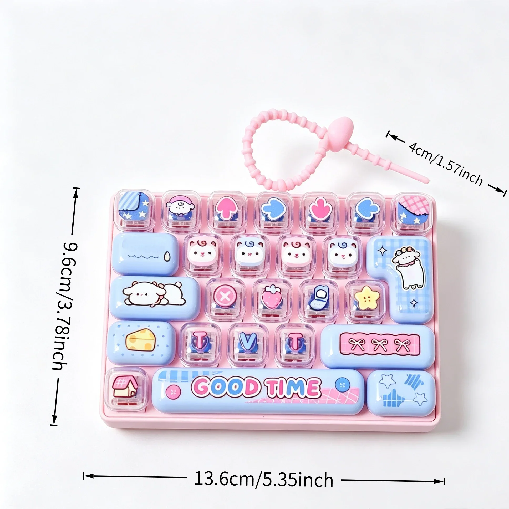 26 Buttons Mini Keyboard Fidget Keychain, Stress Relief Pressable Toy, Cute Bag Accessory, Portable Anxiety Relief Pendant Gift