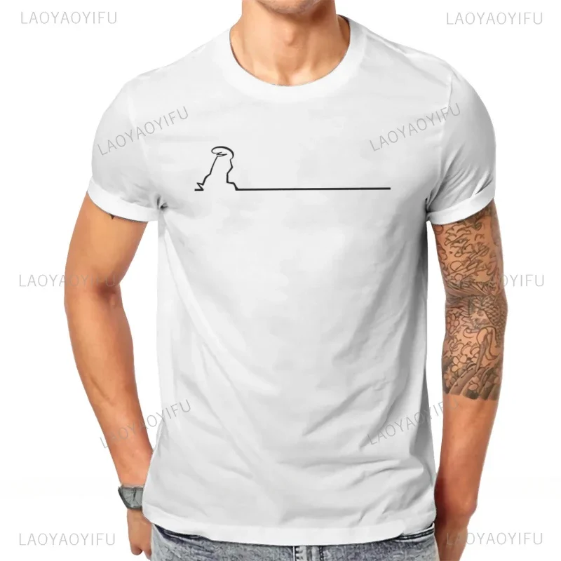 La Linea Walking Unisex TShirt The Line Osvaldo Cavandoli TV Original Round Collar Individuality T Shirt Print Y2k Streetwear