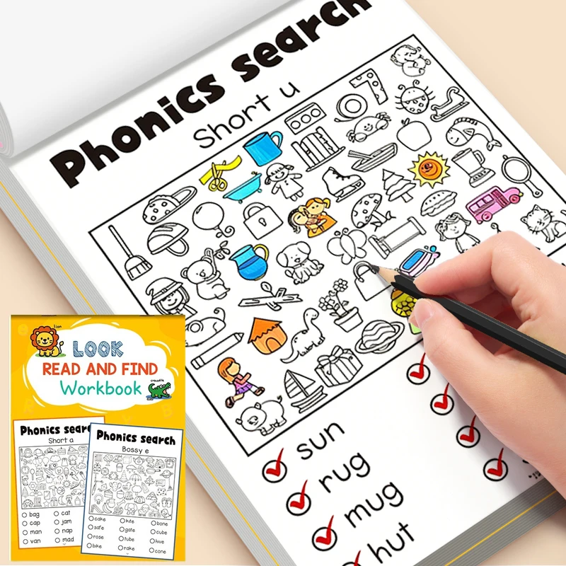 Coloring Book for Finding Hidden Items, Children's Activity Workbook, Exercises for Concentration and Observation, Visual Search and Letter Recognition Game Book, Home School Classroom Supplies, Tabletop Games, Birthday and Easter Gifts