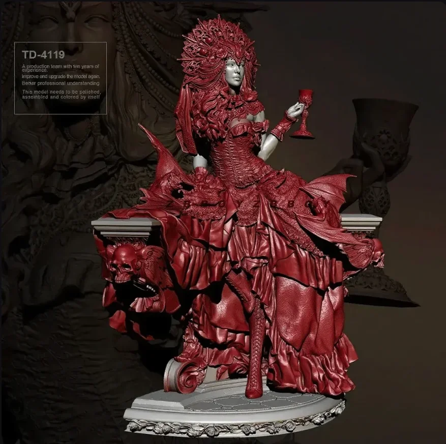 

55 мм 75 мм 90 мм модель из смолы Beautiful Blood Demon Queen бесцветная и самостоятельная сборка TD-4119