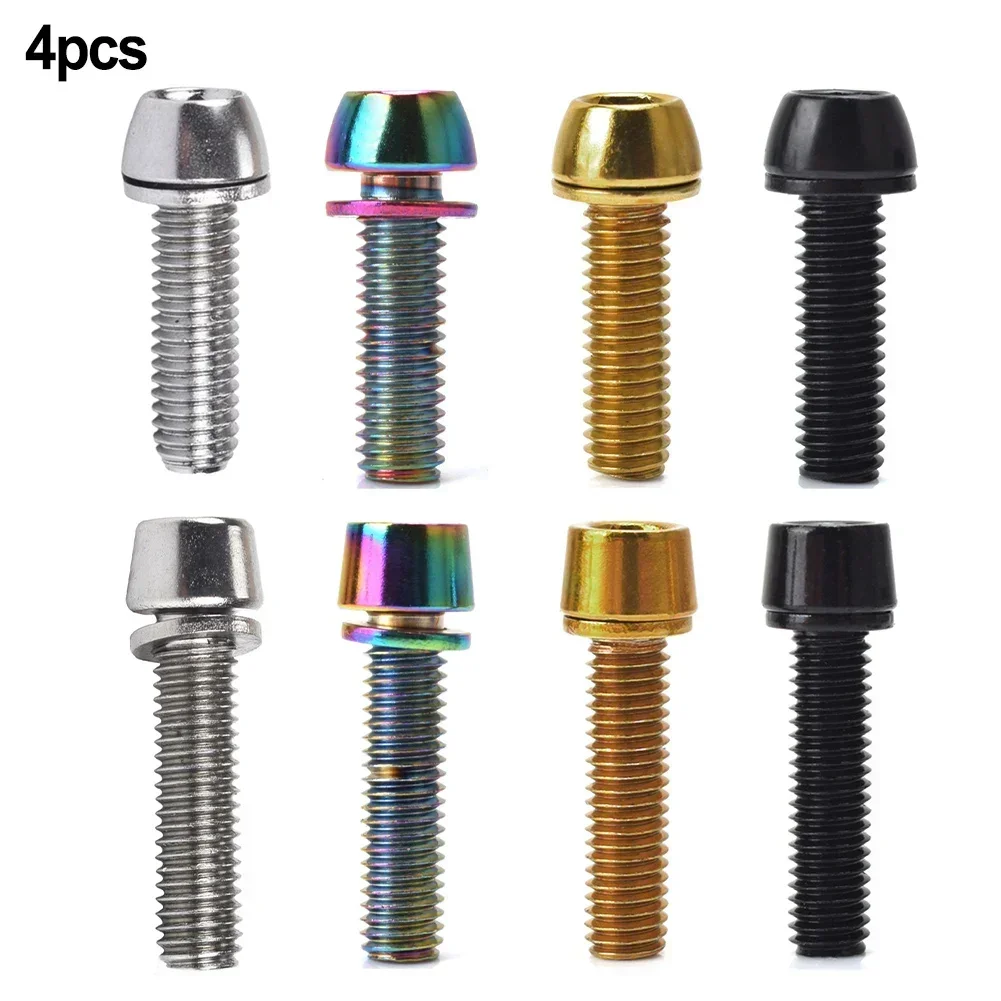 4pcs M5x20mm M6x20mm MTB Bike Bicycle Steering Handlebar Stem Screws Bolts Steel With Bike Stem Spacers Bicycle Components