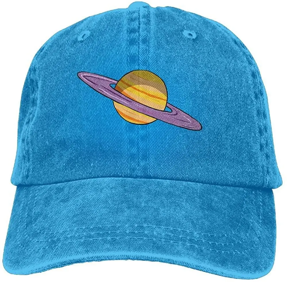 

Sports Denim Cap Planet Saturn Men Women Adjustable Baseball Cap Cotton Fashion Washed Daily Outdoor Sports