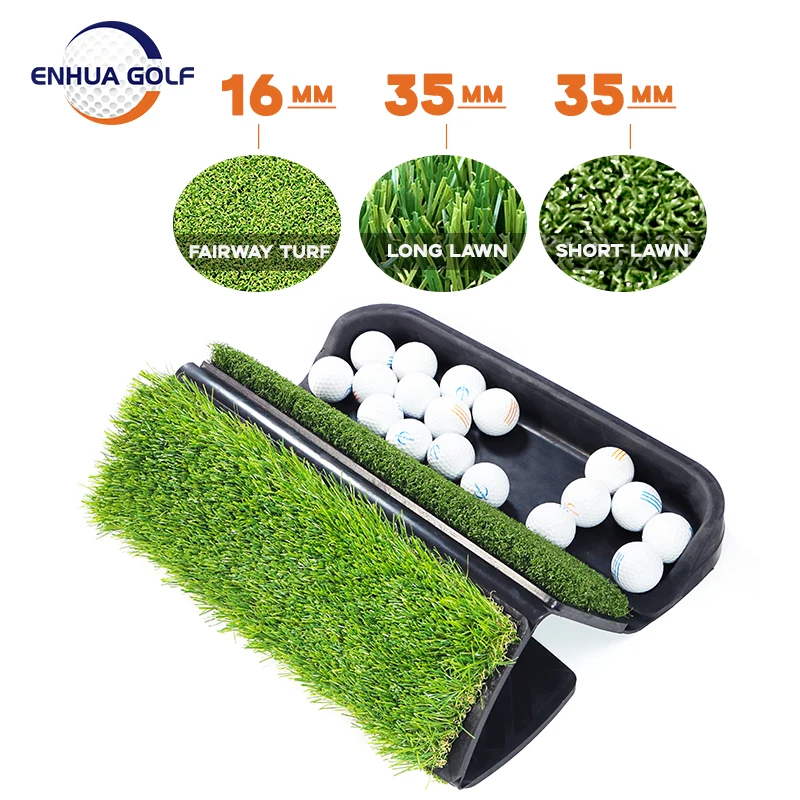 Golf Mat Hitting Mat with Ball Tray Design Collapsible 4-in-1 Hitting Mat Portable Golf Practice Hitting Mat