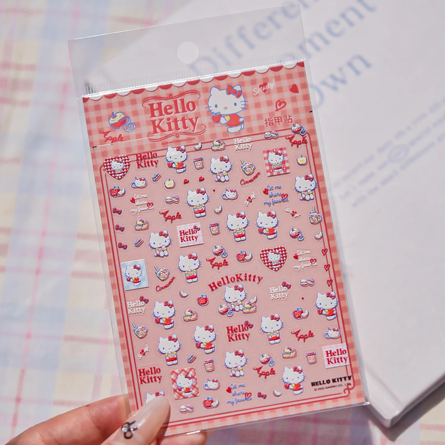 سانريو ملصق مسمار الفن لوازم لطيف كورومي مرحبا كيتي ميلودي سينامورول الكرتون 5D ملصقات الأظافر مسمار الفن الملحقات #4