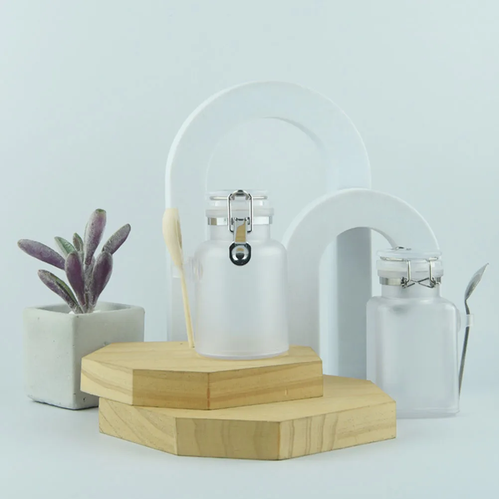 

1 set 1 Set Bath Salt Bottle Portable Powder Jar With Spoon For Travel Storage Refillable Sealed Container Dustproof Leakproof