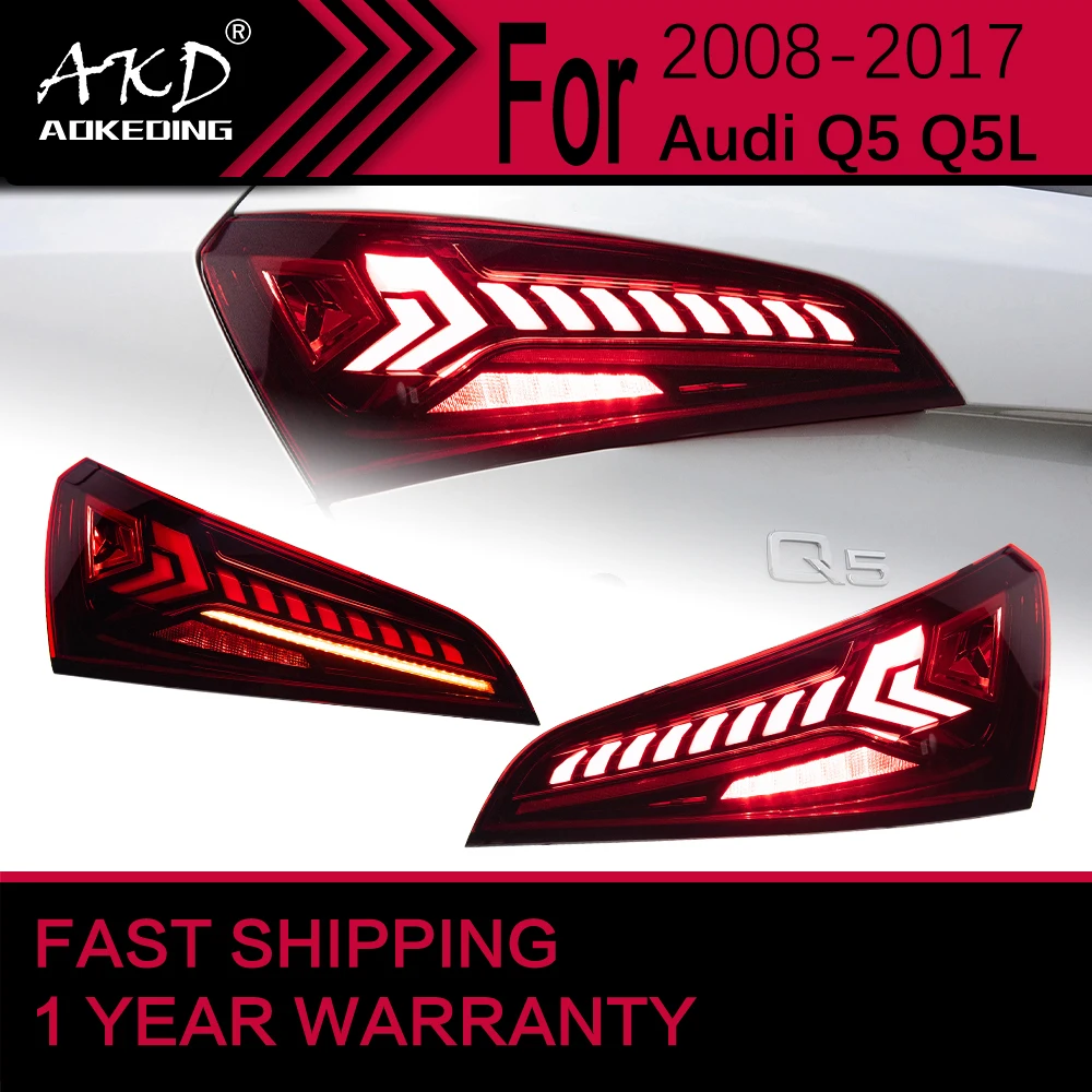 Car Styling Tail Lamp for Audi Q5 Q5L Tail Lights 2008-2017 Q5 LED Tail Light LED Dynamic Turn Signal Brake Reverse Auto