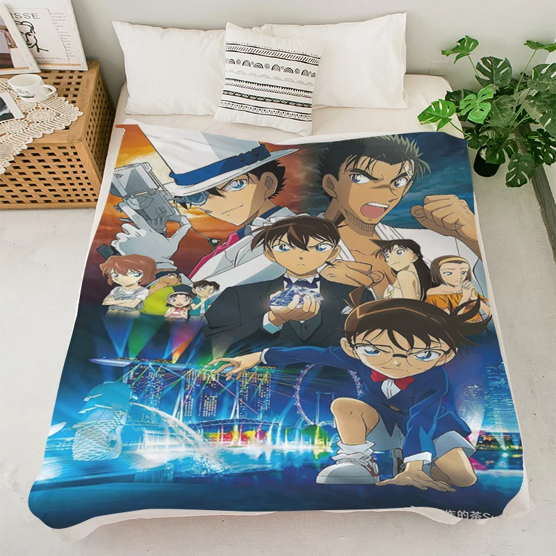 

Microfiber Blanket S-Conans Warm Winter Blankets Knee Blanket Fluffy Soft Blankets Decorative Sofa Blanket Custom Anime Blanket