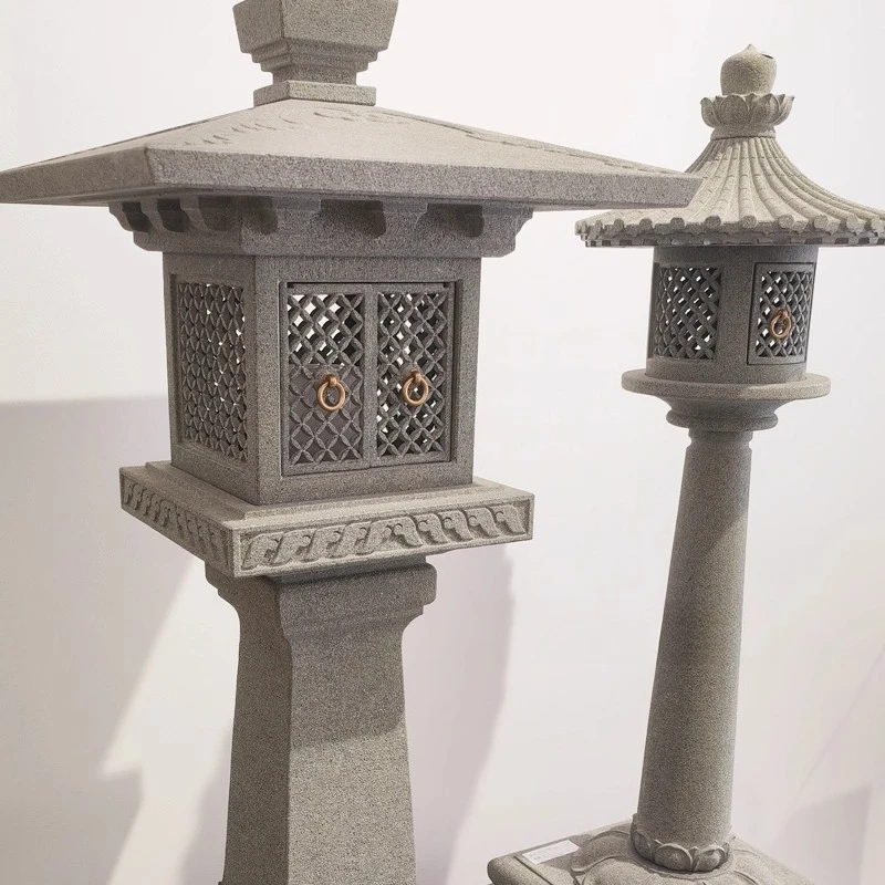 Stone carving boutique palace lantern courtyard entrance decoration ornament handmade stone tower