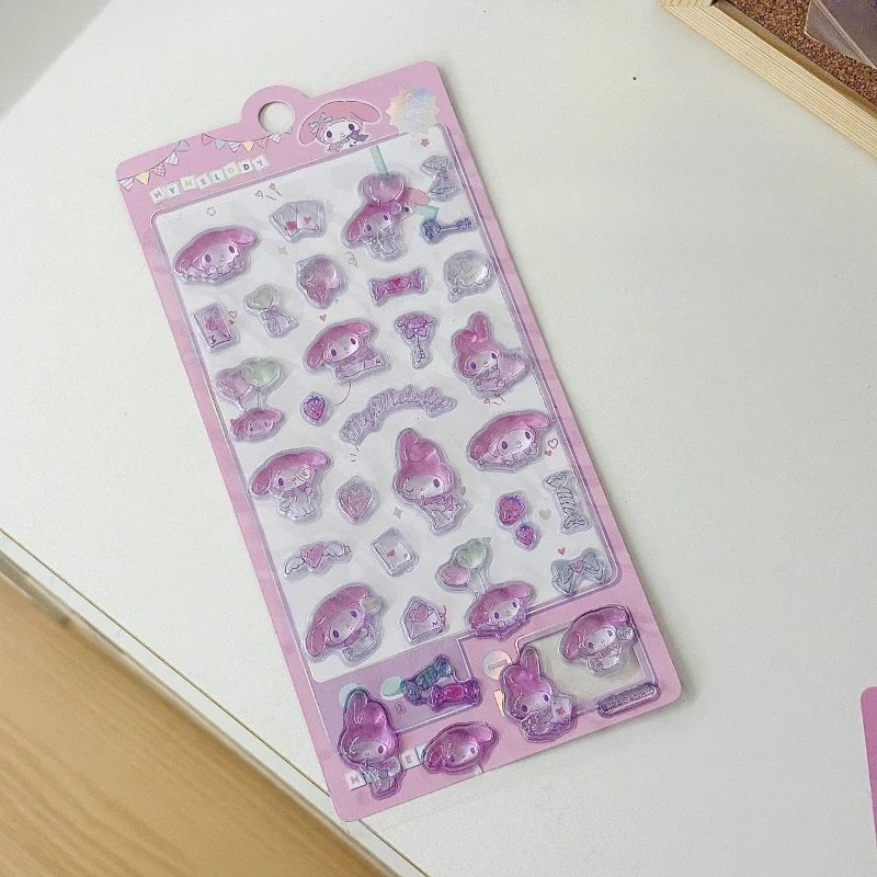 Sanrio Anime Cartoon My Melody 3D Jelly Stickers Cute Pen Camera Laptop Tablet PC Telefono Tazza Diario Valigia Decorazione Adesivo