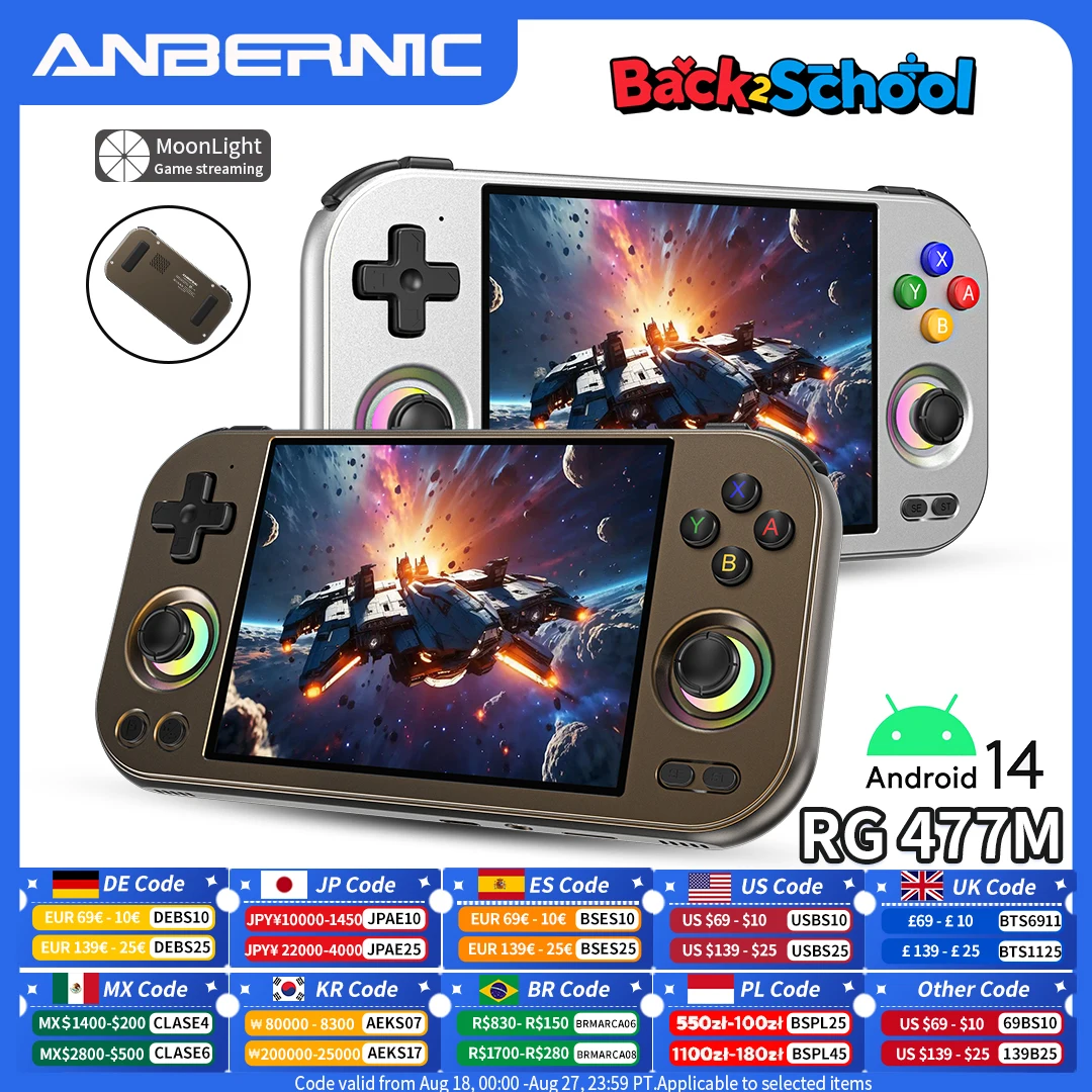 Anbernic RG 477M Console di gioco portatile 4.7 LTPS In-Cell Schermo multi-touch Android WIFI Lettore di videogiochi Al Assistant RG477M