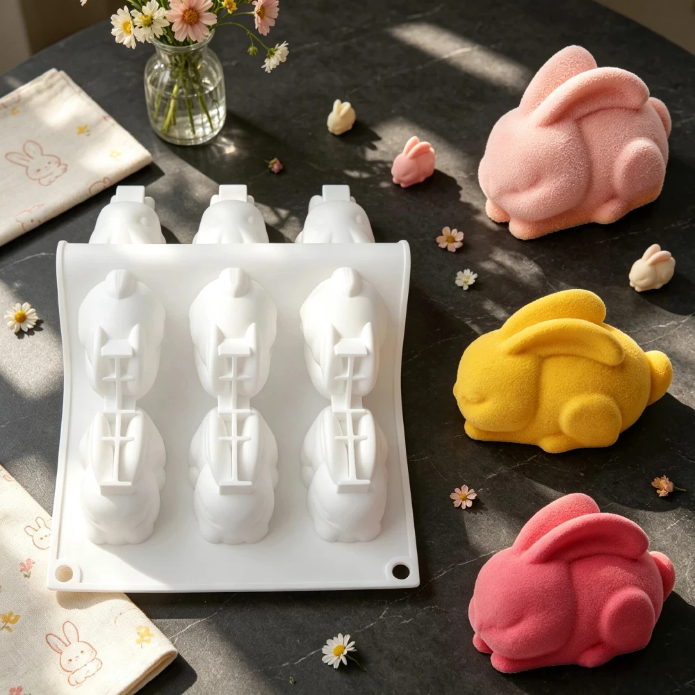 Bunny Cake Mold - Squat Sitting Long Eared Rabbit Design