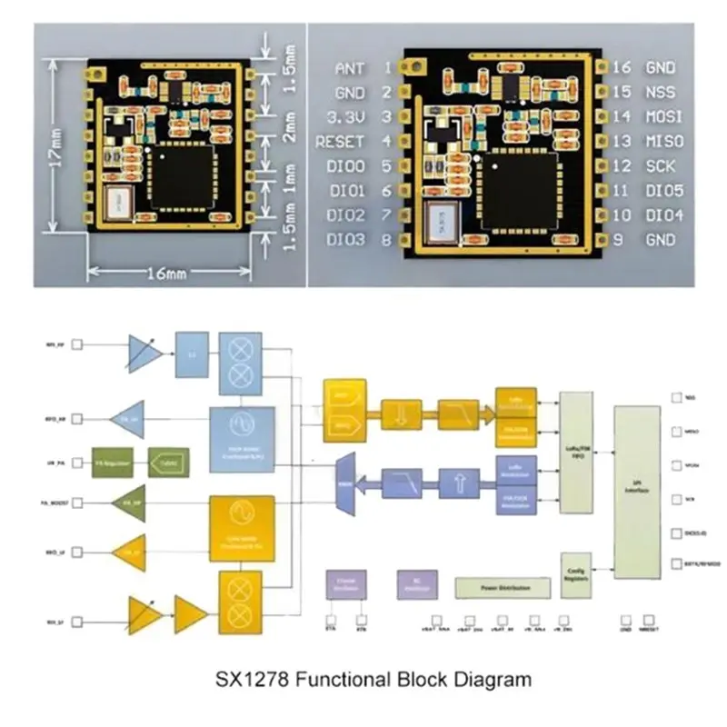 3Pcs Ra-01 SX1278 433Mhz Lora Wireless RF Module With Spring Antenna SPI Interface Transmission Module For Arduino