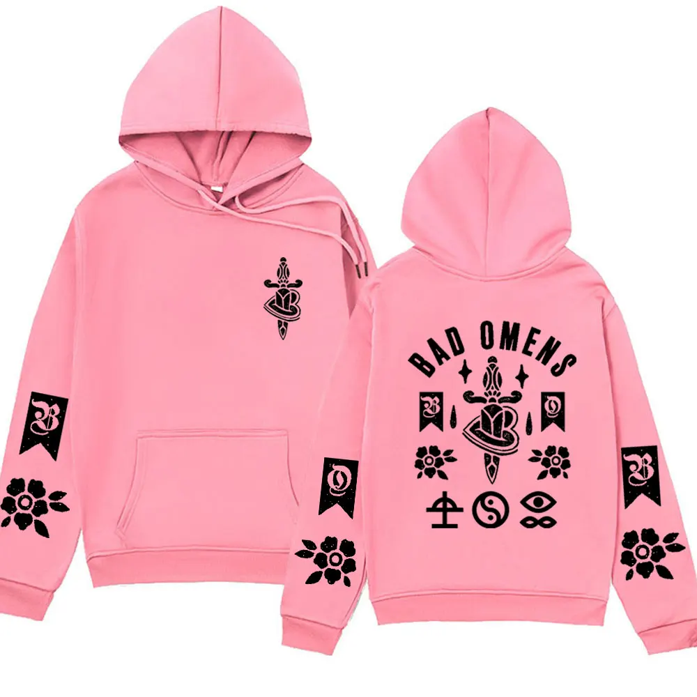 Bad Omens Music Tour Graphic Printed Hoodie Men Women Fall Winter Fleece High Quality Sweatshirt Male Fashion Hip-hop Pullover