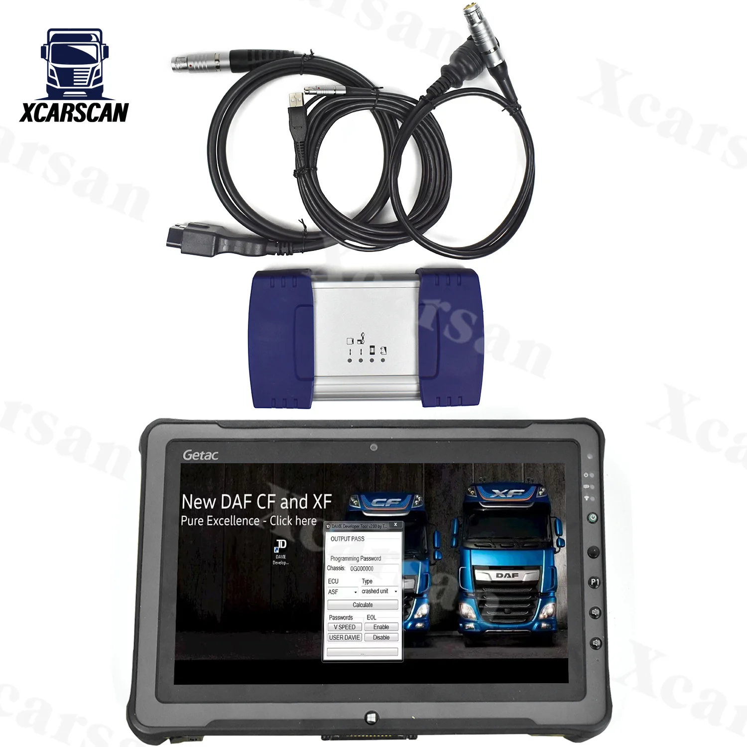 Getac F110 Tablet 5.6.1 Davie For DAF Diagnostic Tool for DAF VCI-560 MUX Heavy Duty Truck Diagnostic Scanner Tool