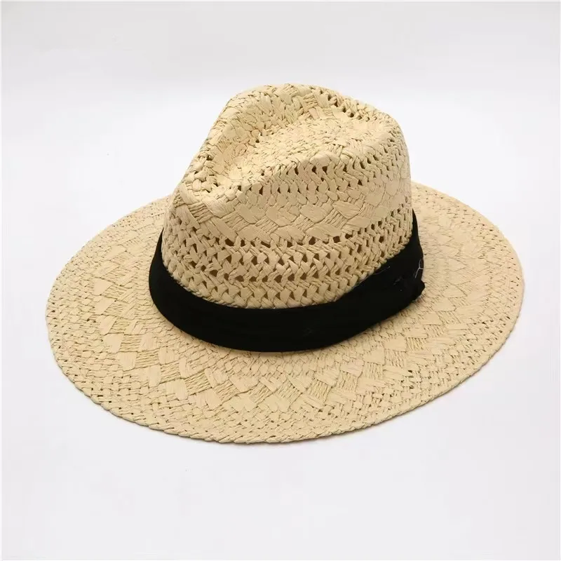 

Panama Hat Summer Sun Hats For Women Men Beach Straw Hat Fashion UV Sun Protection Travel Cap Chapeu Feminino