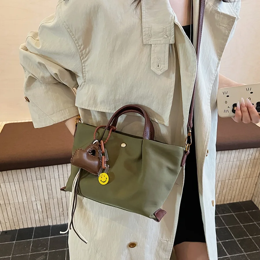 

Осенняя модная повседневная простая текстурная ручная сумка-ведро, легкая модная сумка-мессенджер на одно плечо для женщин