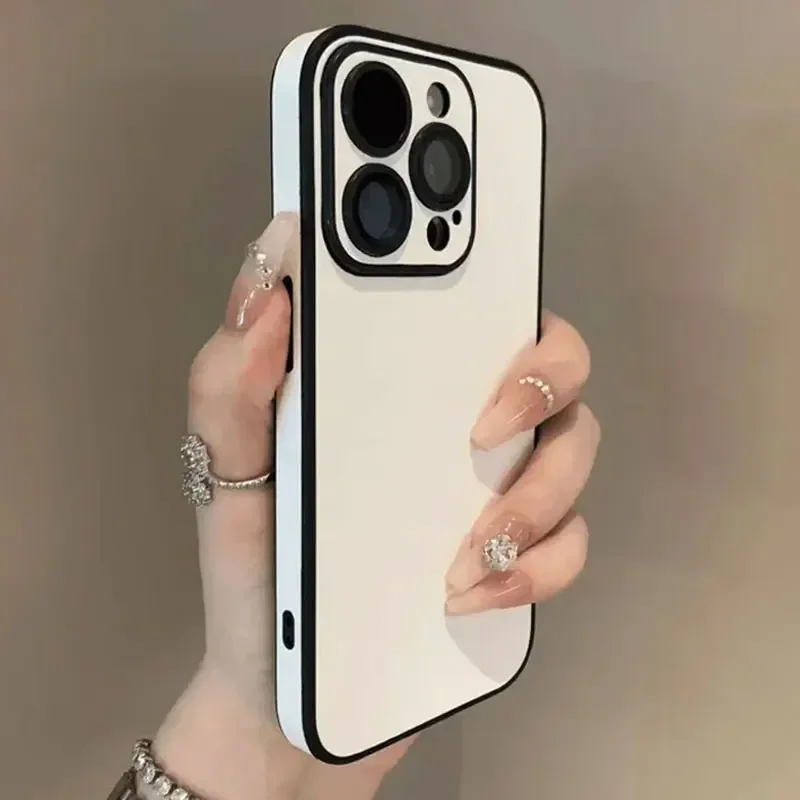 

Роскошный матовый кожаный чехол ярких цветов для iPhone 11, 12, 13, 14, 15, 16 Pro Max Plus, защита объектива, противоударный чехол-бампер