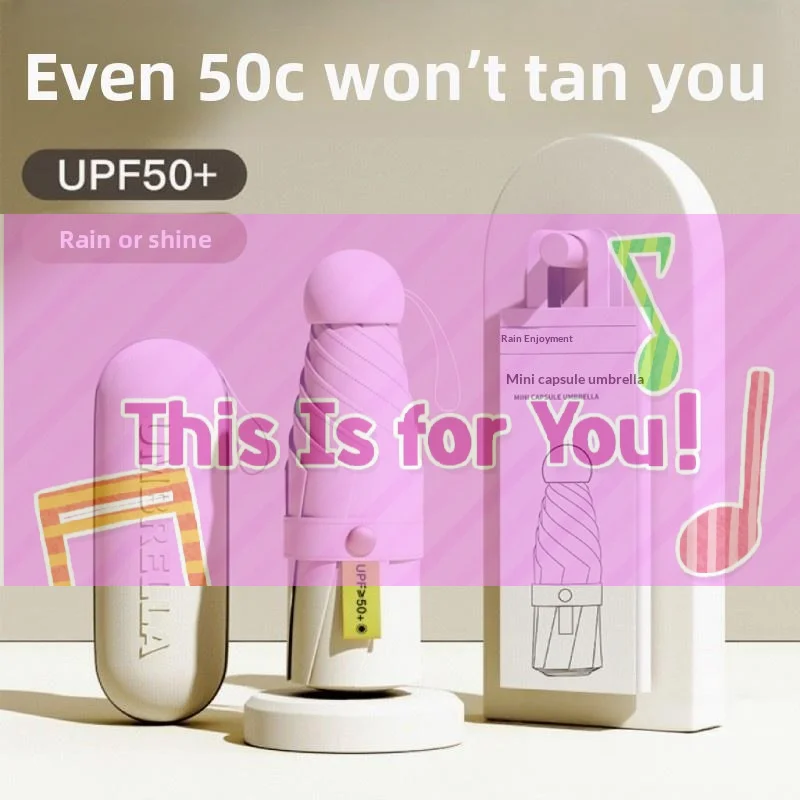 【HMA】UPF 50+ Blackout Pocket Umbrella - Double-Layer Sun Protection, Compact & Windproof For Full Sun & Rain Defense