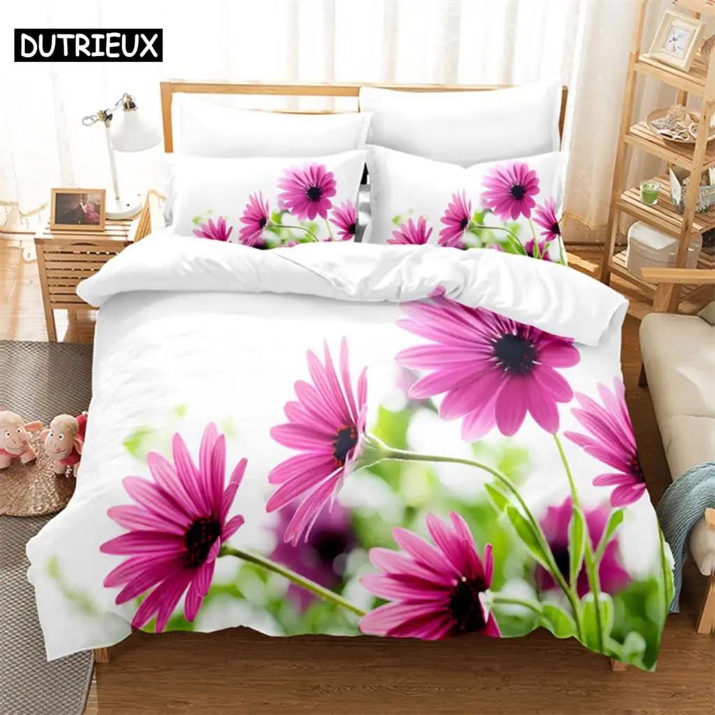 

Daisy Queen Bedding Set Flowers Duvet Cover Set Bedding Digital Printing Bed Linen King Size Duvet Cover Set Bedding Sets