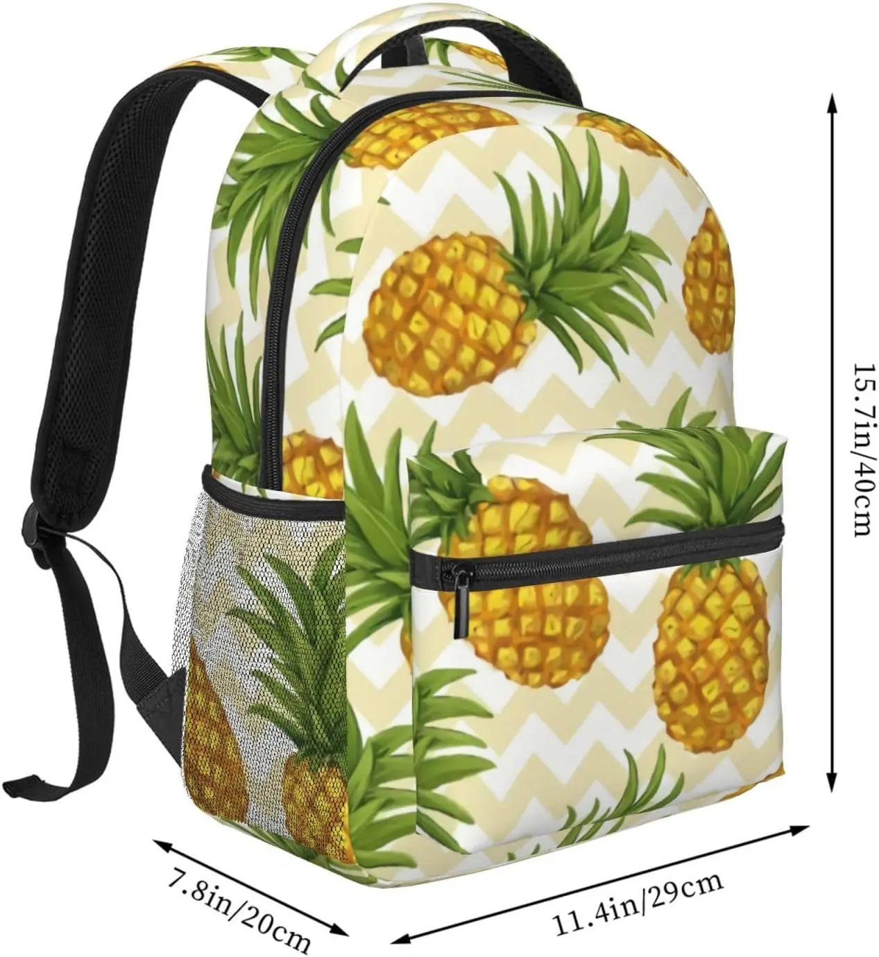 Pineapple Backpack Fashion Book Bags Lightweight Laptop Backpack Casual Daypack with Padded Straps Friendly Rucksack