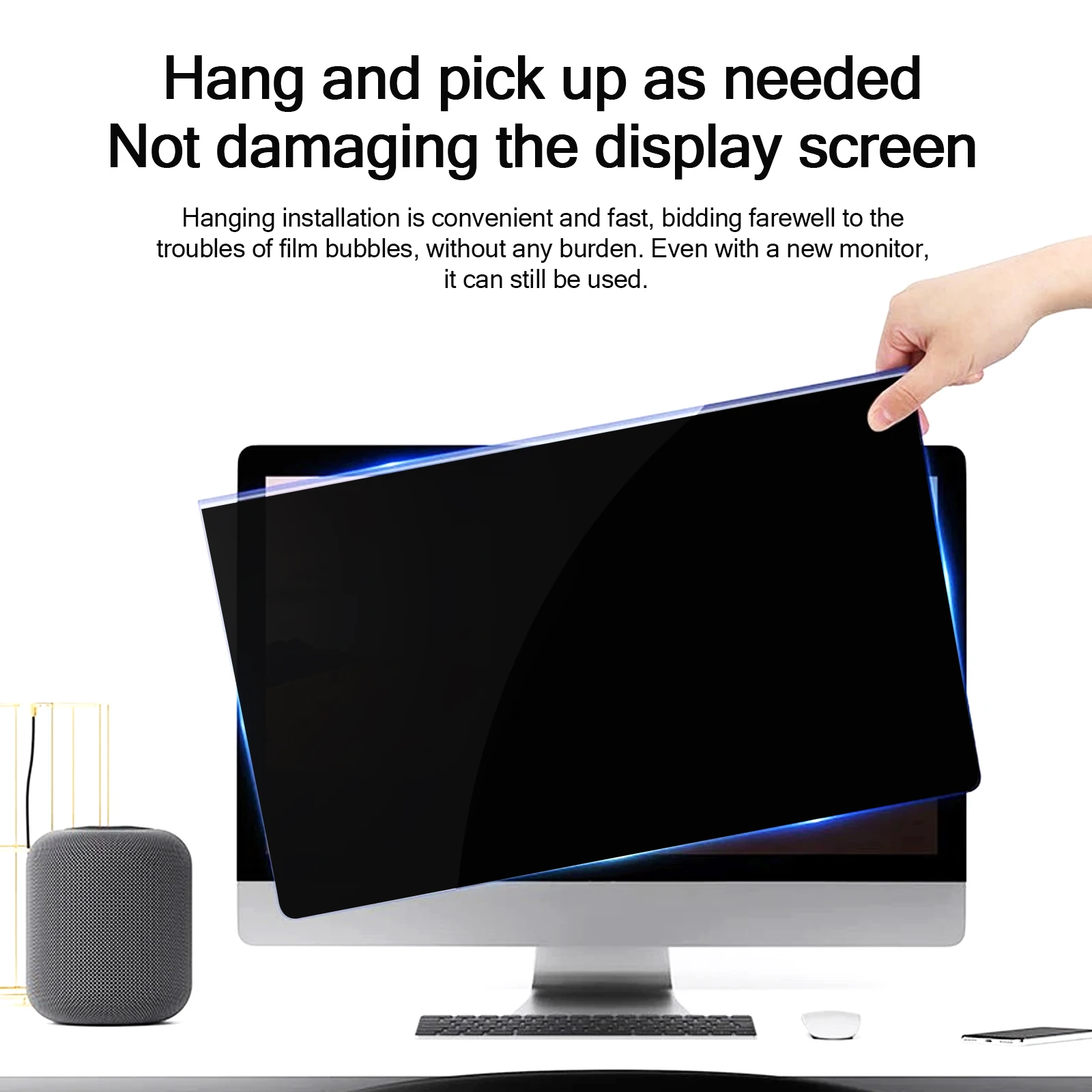 Hanging Install PC Privacy Filter Screen Protector Monitor Screen Computer Blue Light Blocking Anti-peering Film Anti-UV Kit