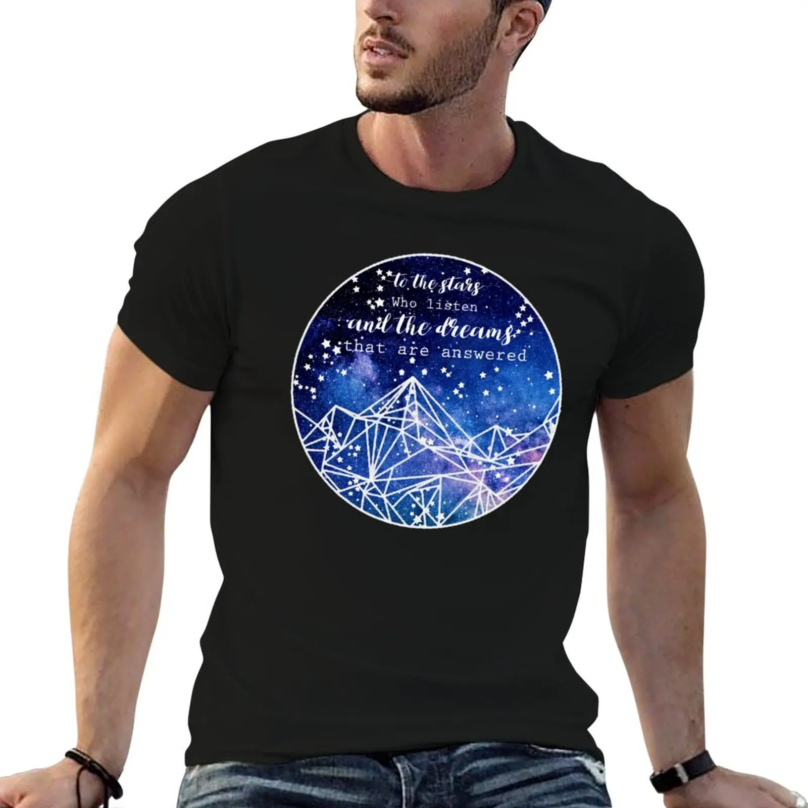 

shirts shirt t cotton who man 100% listen man the stars cotton T-Shirt t to