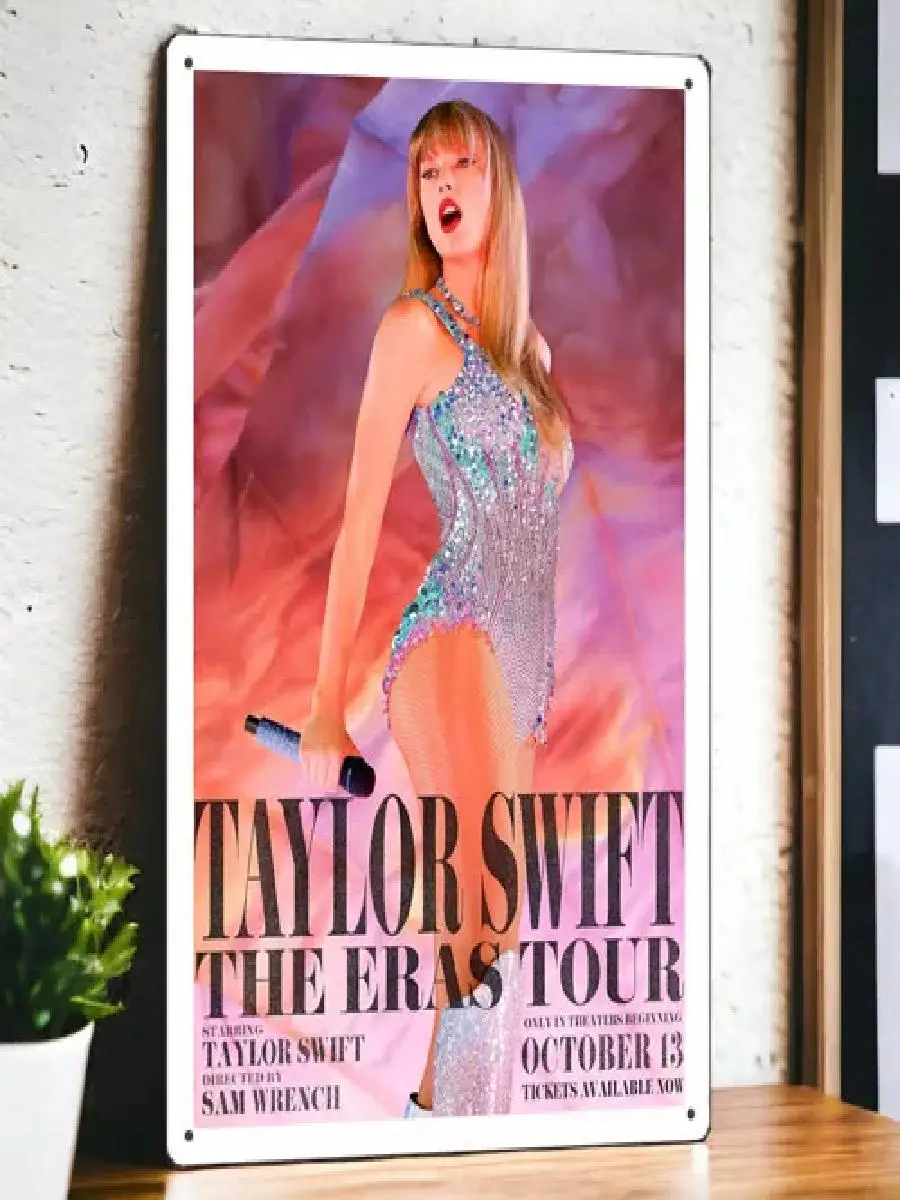 Taylor Swift The Eras Tour  Metal Movie Poster Tin Sign Plaque x  Vintage Wall Art Decor for Home Office Bar Cafe