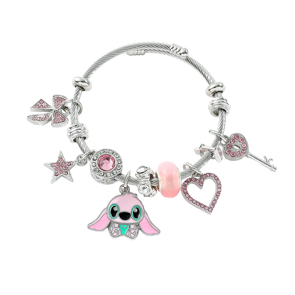 5 أنماط ديزني غرزة سوار الكرتون أنيمي قابل للتعديل الماس البطانة جديد الإكسسوارات الأزياء والمجوهرات أساور أساور للنساء #3