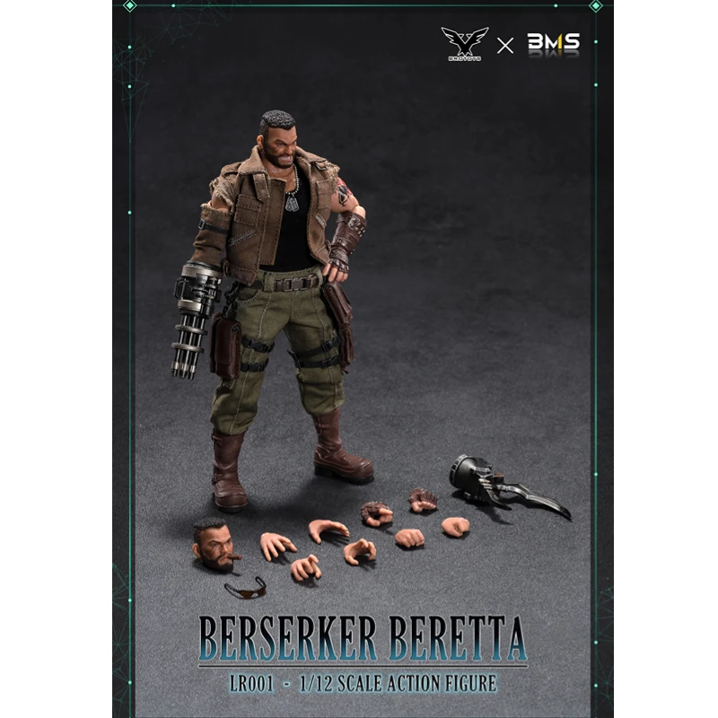 

in stock BROTOYS X BMS LR001 Barret Wallace 1/12 Male Soldier Berserker Barreta Strong Action Figures Toy Gift Collection Hobby