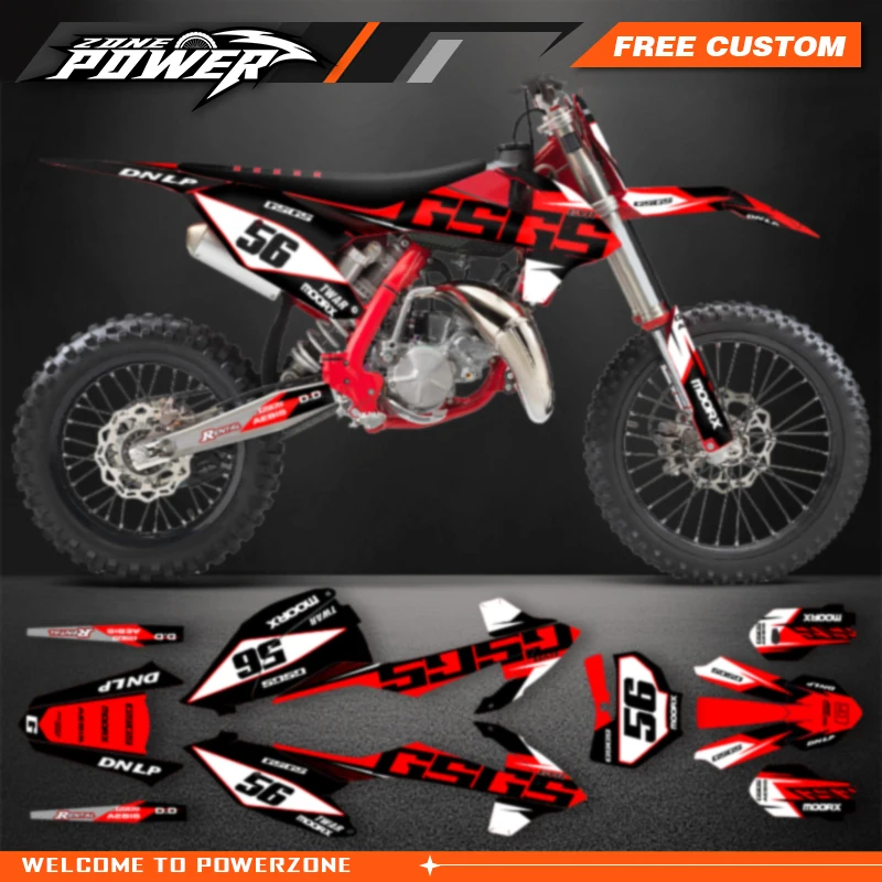 

Powerzone для GASGAS MC85, мотоциклетная графика, деко, наклейки, наборы наклеек для GASGAS MC85, 2021 2022, номер, имя, фон на заказ