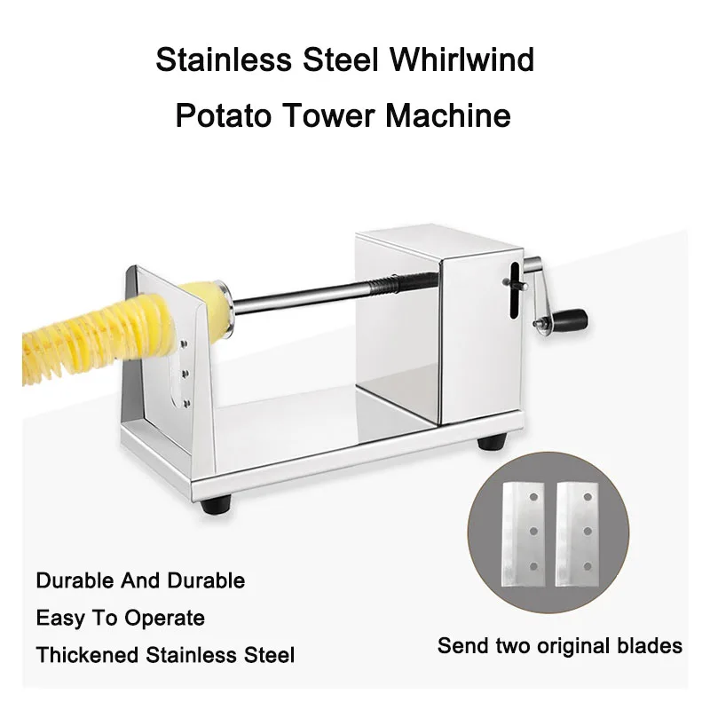 Tornado Potato Chips Spiral Cutter Manual Stainless Steel Stretchable Potato Chips Slicer Spiral Twister Vegetable Cutter