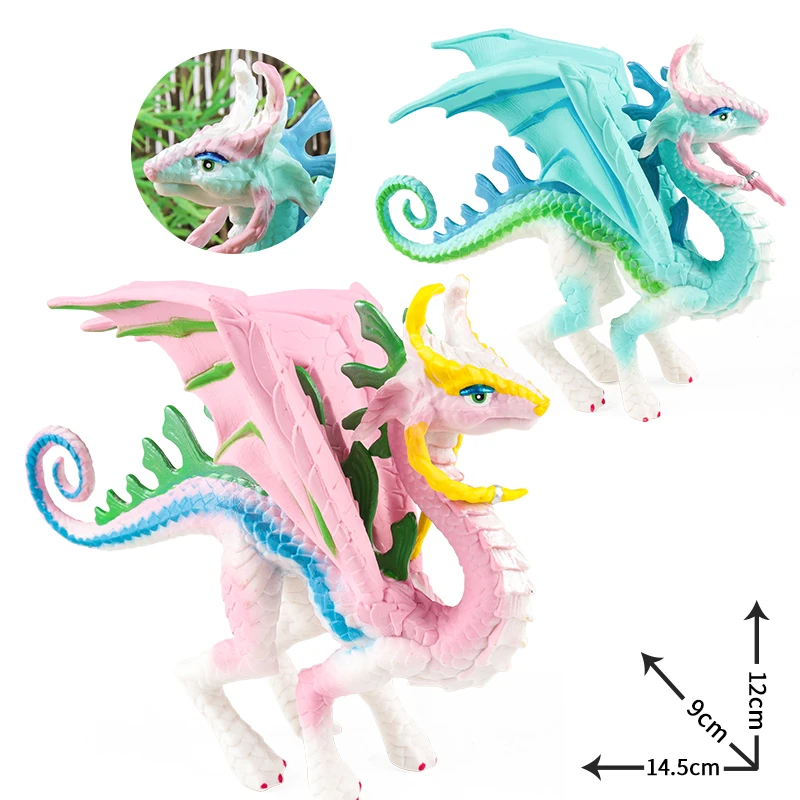 Oenux New Flying Magic Dragon Chinese Dinosaurs Phoenix Monsters Animals Toy Action Figures Model PVC Collection Kids X-mas Gift