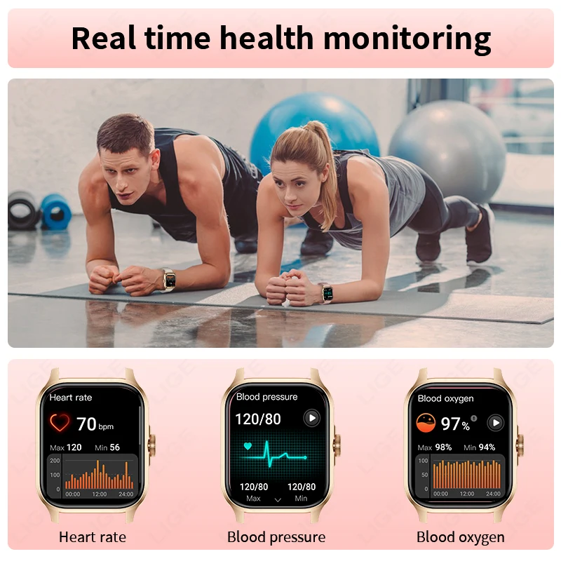 LIGE New Bluetooth Call Smart Watch Men Women Sleep Heart Rate Blood Pressure Sport Smart Clock Fashion Ladies Smartwatch Woman