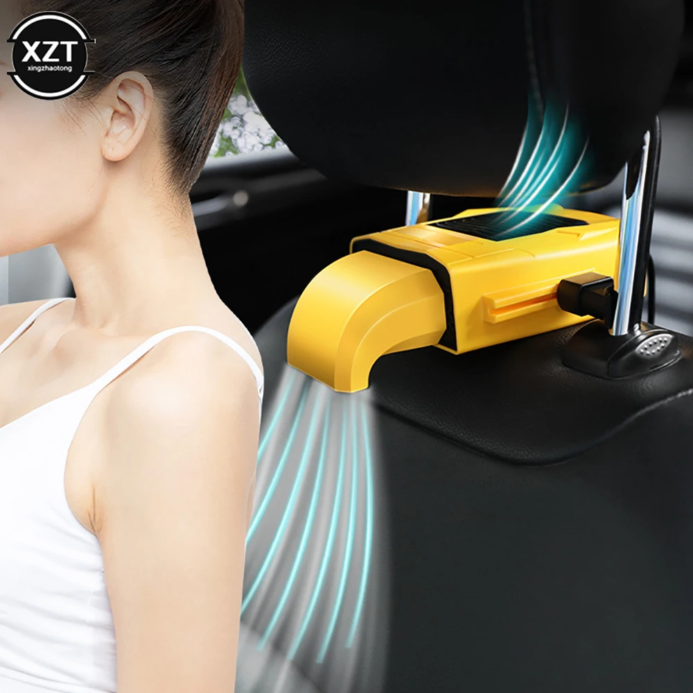 Car Back Seat Cooling Fan Portable Car Seating Fan 3 Speed Adjustable BackSeating ventilation sheet Fan USBRechargeable Air Fan