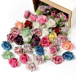 10/20/50Pcs Rose Artificial Flowers 3.5cm Fake Flowers for Home Decor Garden Wedding Decoration Wreath Garlands Gift Accessories