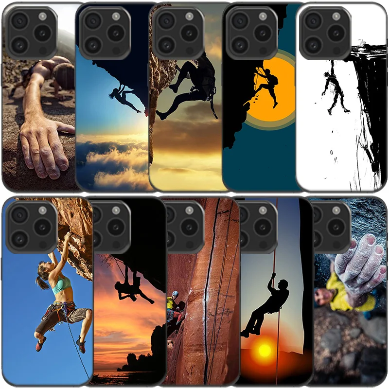 Extreme Adventure Rock Climbing Clear Phone Case For Apple iPhone 12 13 Mini 11 14 15 16 Pro Max Cover XS MAX XR Soft