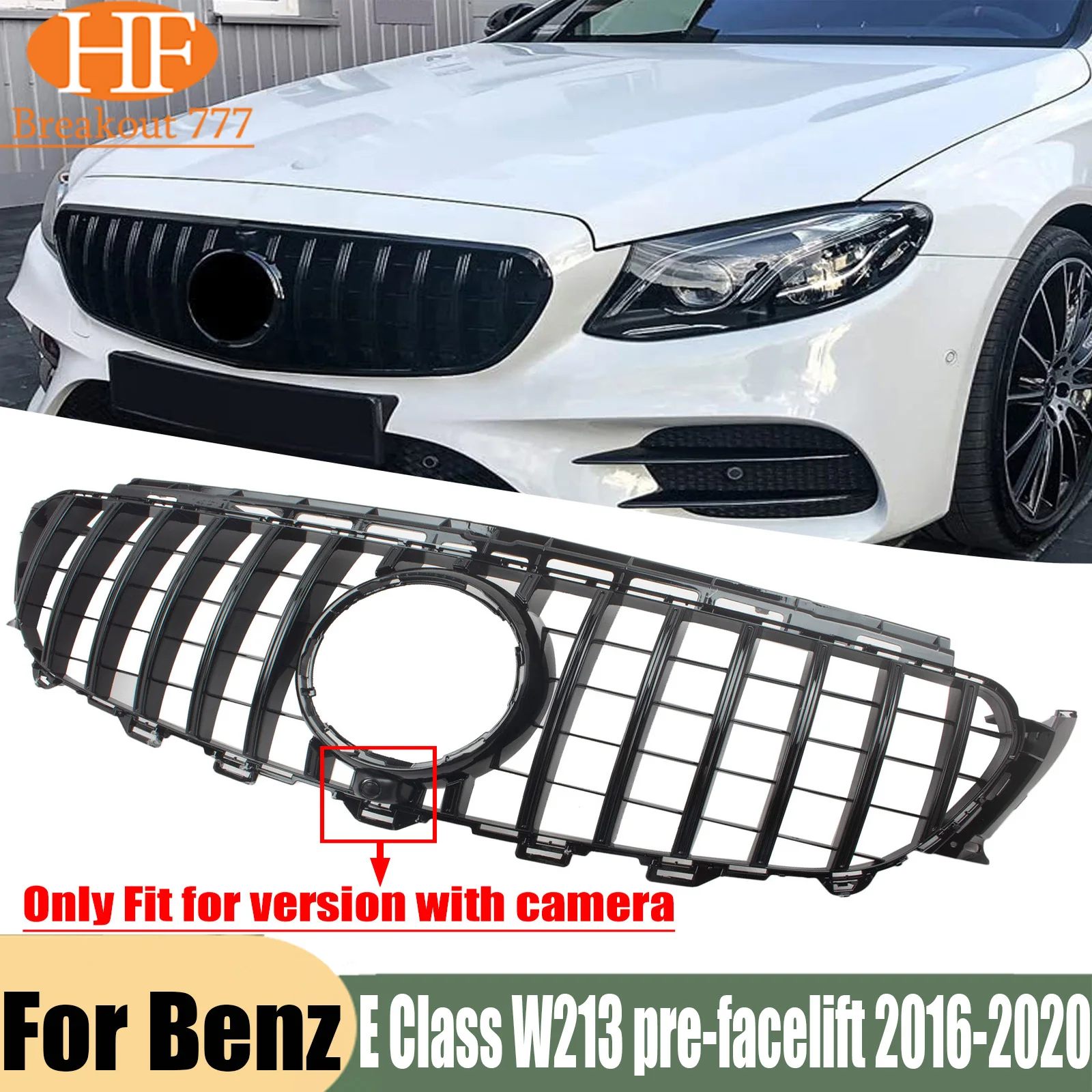 For Mercedes Benz E Class W213 pre-facelift 2016-2020 Front Grille Bumper Grill Grid Accessories Tuning Body Kit