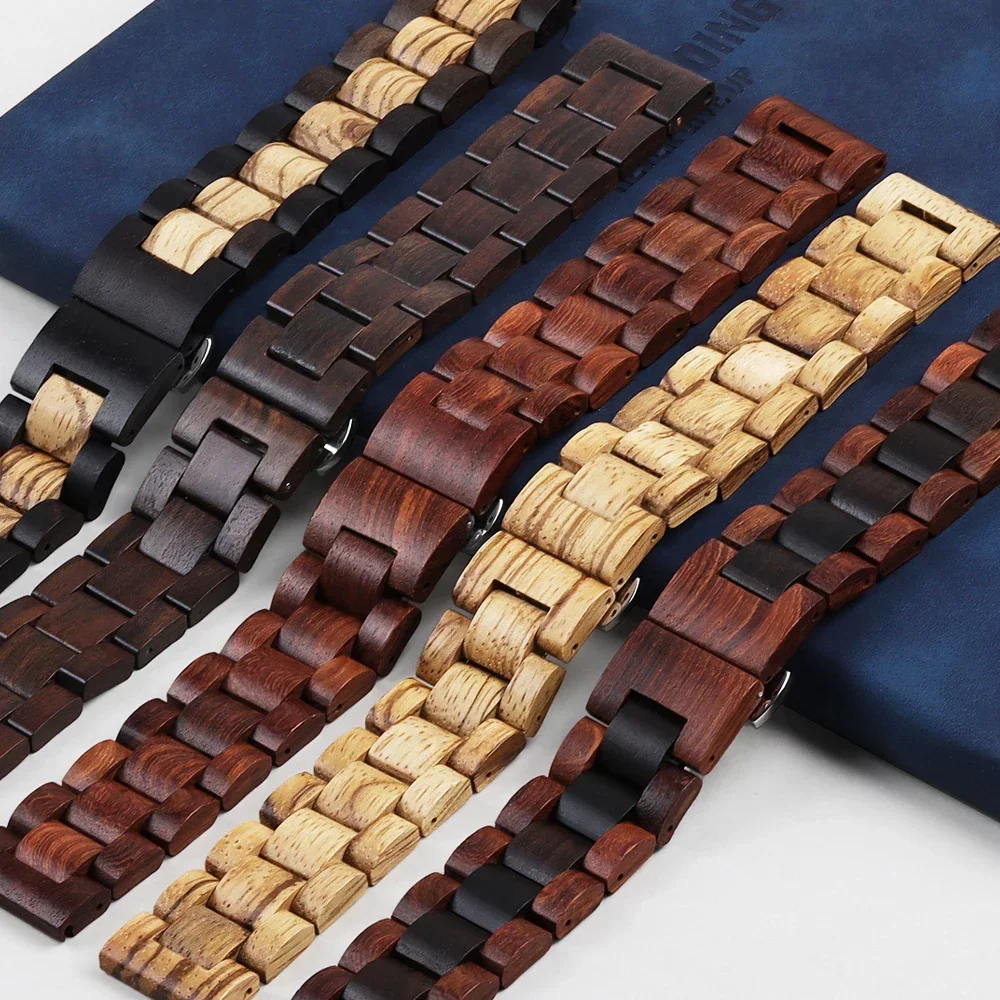 Wood Bracelet for Samsung Galaxy Watch6 5 4 3 41 42 40 44mm Wooden Watchband for For Huawei Watch GT2 GT3  42mm 46mm Strap