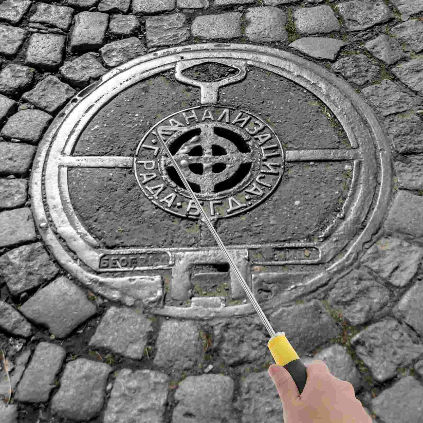 Stainless Steel Roller Shutter Hook Ceiling Hooks Plate Rubber Springs Manhole Cover Lifter Tool