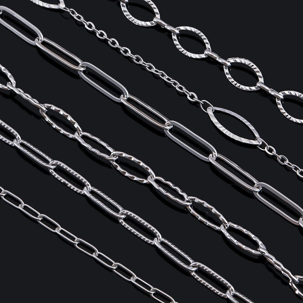 2 meter roestvrijstalen framekettingen voor doe-het-zelf mannen hiphopstijl sieraden maken ketting armband tas ketting materialen geen vervaging