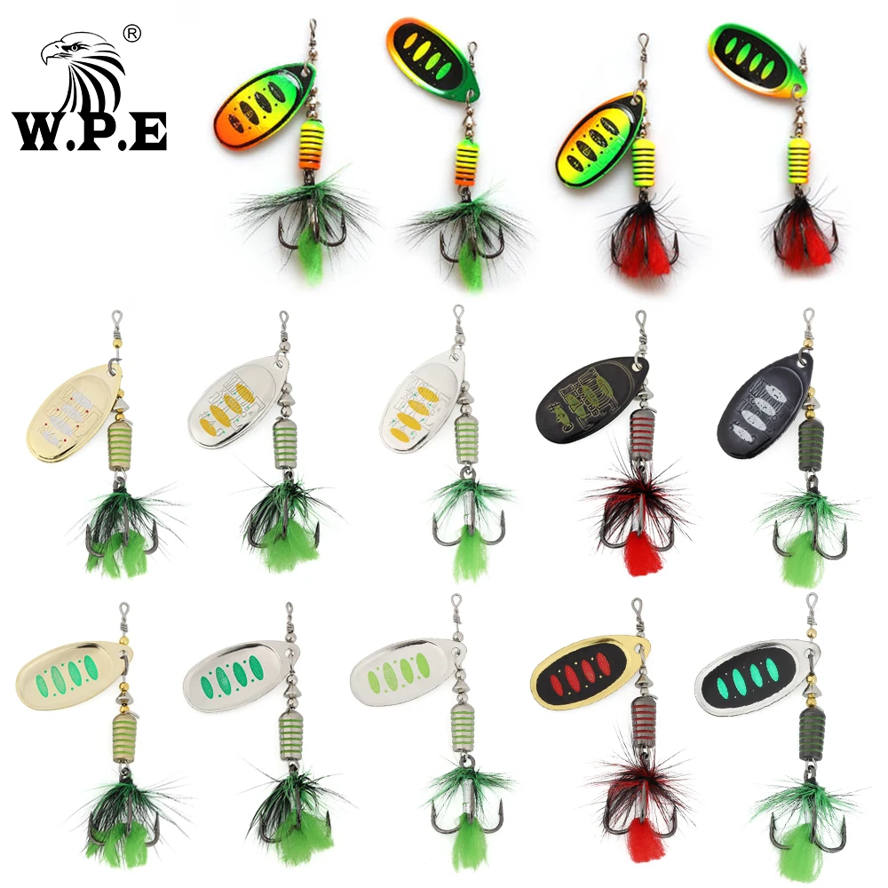 W.P.E KOMODO Spinner Lure 2pcs 7.5g/12.5g/16.5g Full Metal Bass Fishing Lure Hard Bait Spoon Lure Fishing Tackle Wobbler Pesca