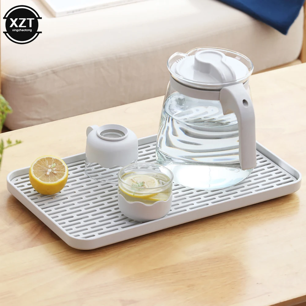 Plastic Drain Tray Household Living Room Multi-purpose Rectangular Fruit Tray Tea Drain Tray Double-layer Kitchen Storage Racks