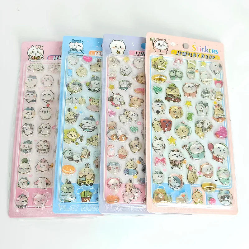 Chiikawa 3D Cute Relief PVC Crystal Waterproof Stickers DIY Scrapbook Laptop Cute Bonbon Drop Seal Children Gift ボンボン ドロップシール
