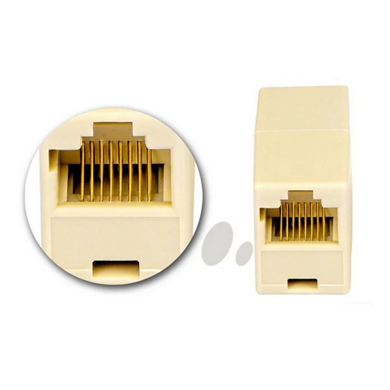 2PCS Network Cable Connector RJ45 Cable Connector Ethernet Cable Connector Lan Cable Joiner Coupler Connector