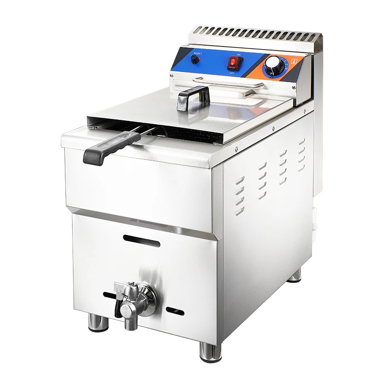 

Hot Sales Wholesale 1 Tank Gas Deep Fryer French Machine Fries Fryer Commercial Counter Top Gas Deep Fryer