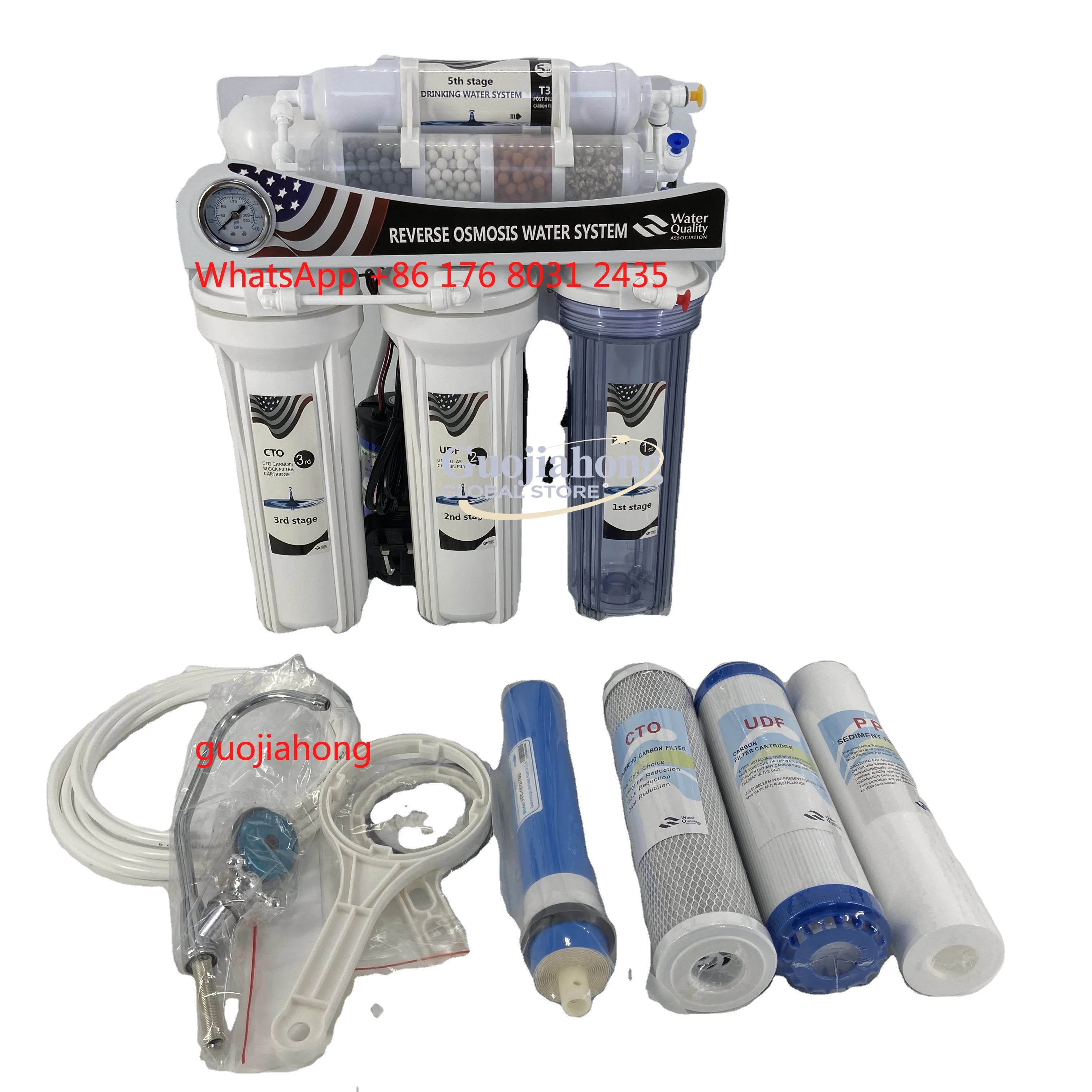 

Автоматический бытовой полный 5-ступенчатый 6-ступенчатый кухонный новый очиститель воды RO Домашний RO-машина Система фильтрации воды 75GPD 100GPD