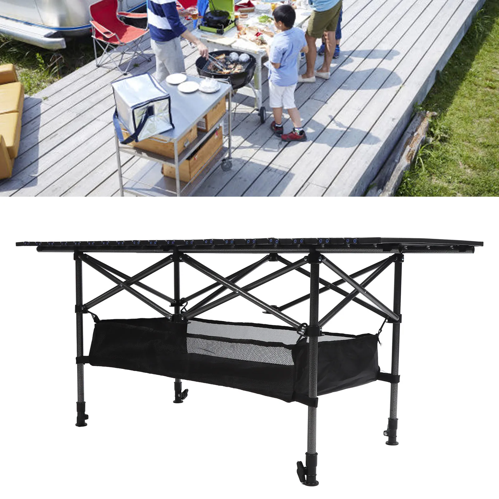 Outdoor Folding Table Compact Folding Table Carbon Steel Portable Camping Table Multifunctional Table Picnic Camping Table